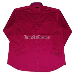 Full Sleeves Sateen Maroon Color Shirt 
